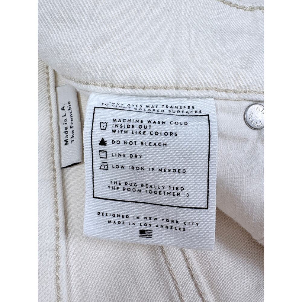AYR The Frenchie Jeans 29 Ecru Cream Wide Straight Organic Cotton Made in USA - Picture 14 of 15